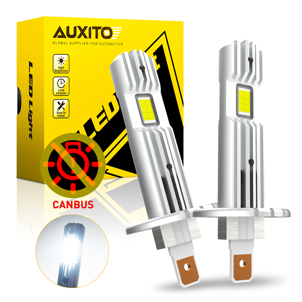 Led Headlight Bulb Canbus Error Free - AUXITO 2x12000LM Foutloos H1 LED Canbus