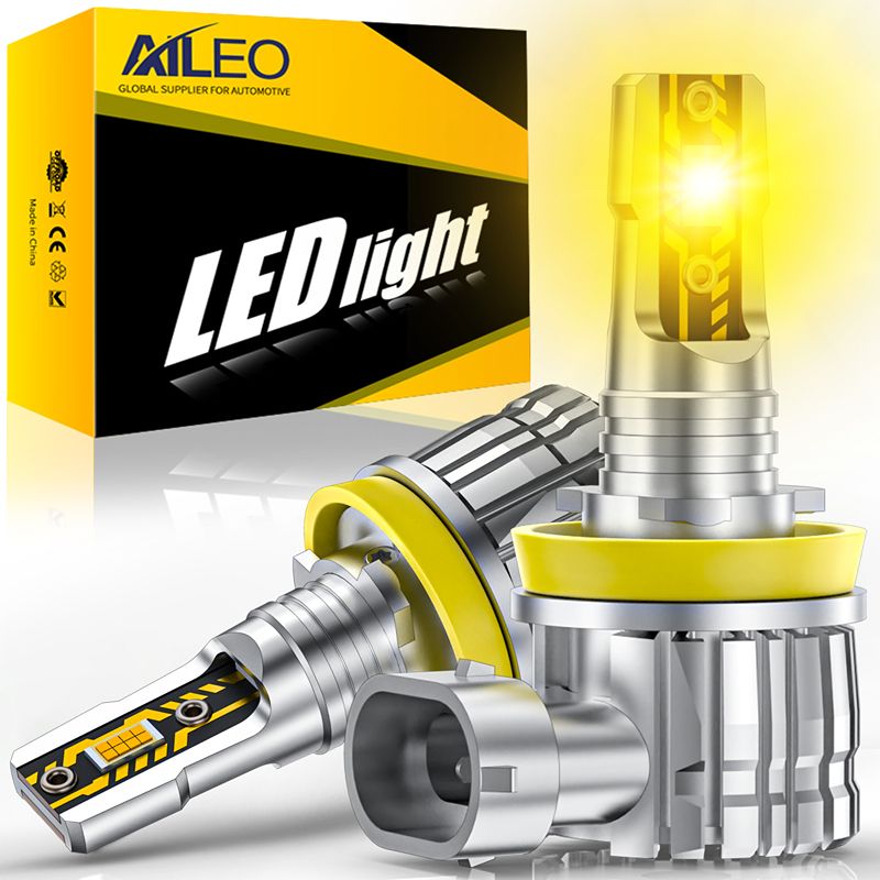 Led Fog Light H11 3000K Yellow - AILEO 2 STUKS H11 LED H8