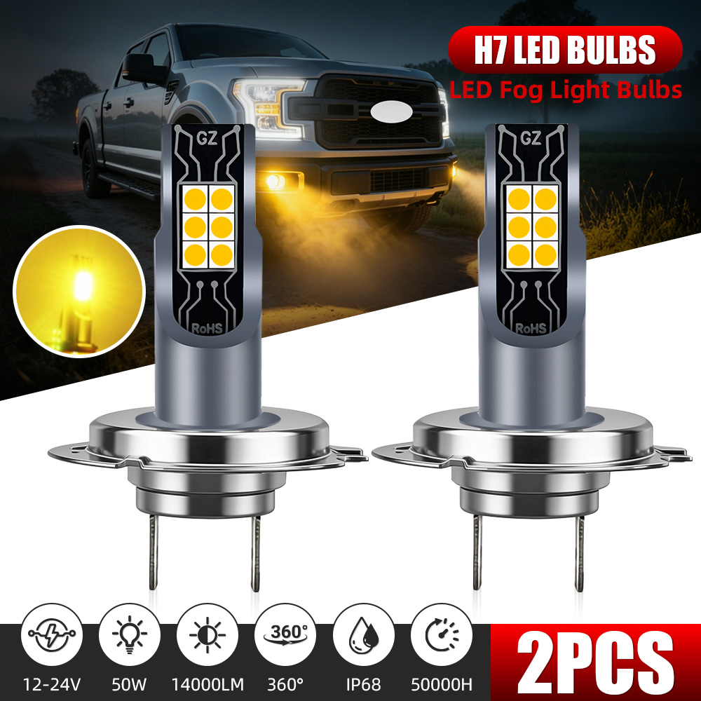 Led Fog Light H11 3000K Yellow - 2 stuks LED H11 lampen 14000LM
