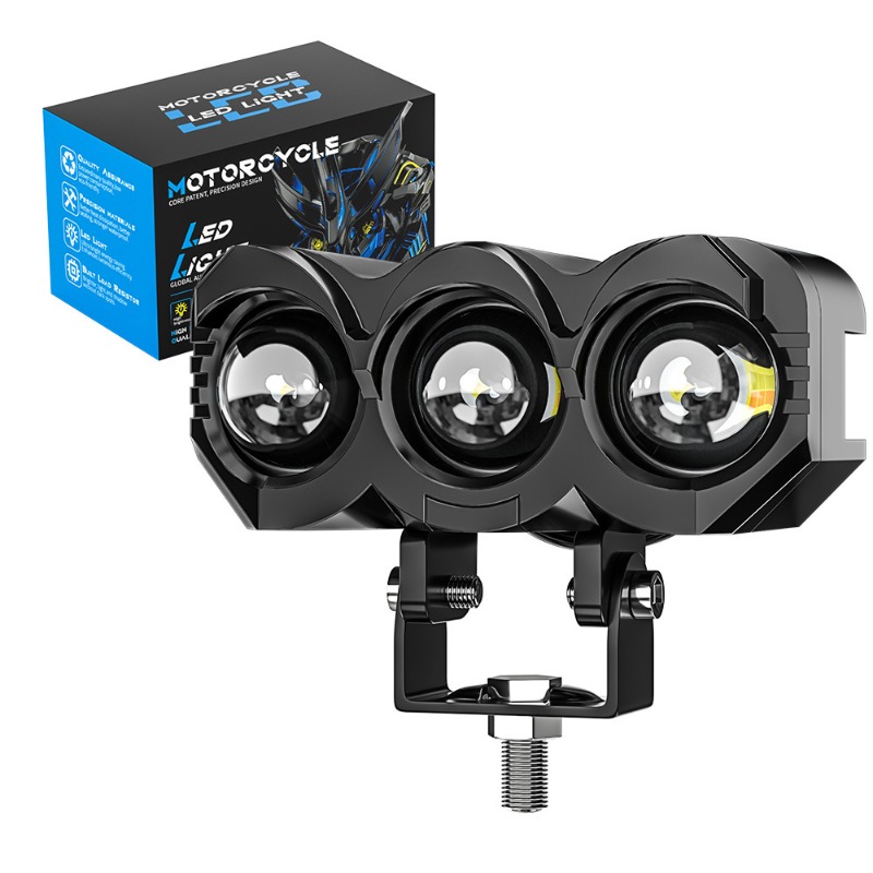 Led Headlight 6500K White 12000Lm - LED-motorfietsspot Owl Style Wit Geel Dubbele