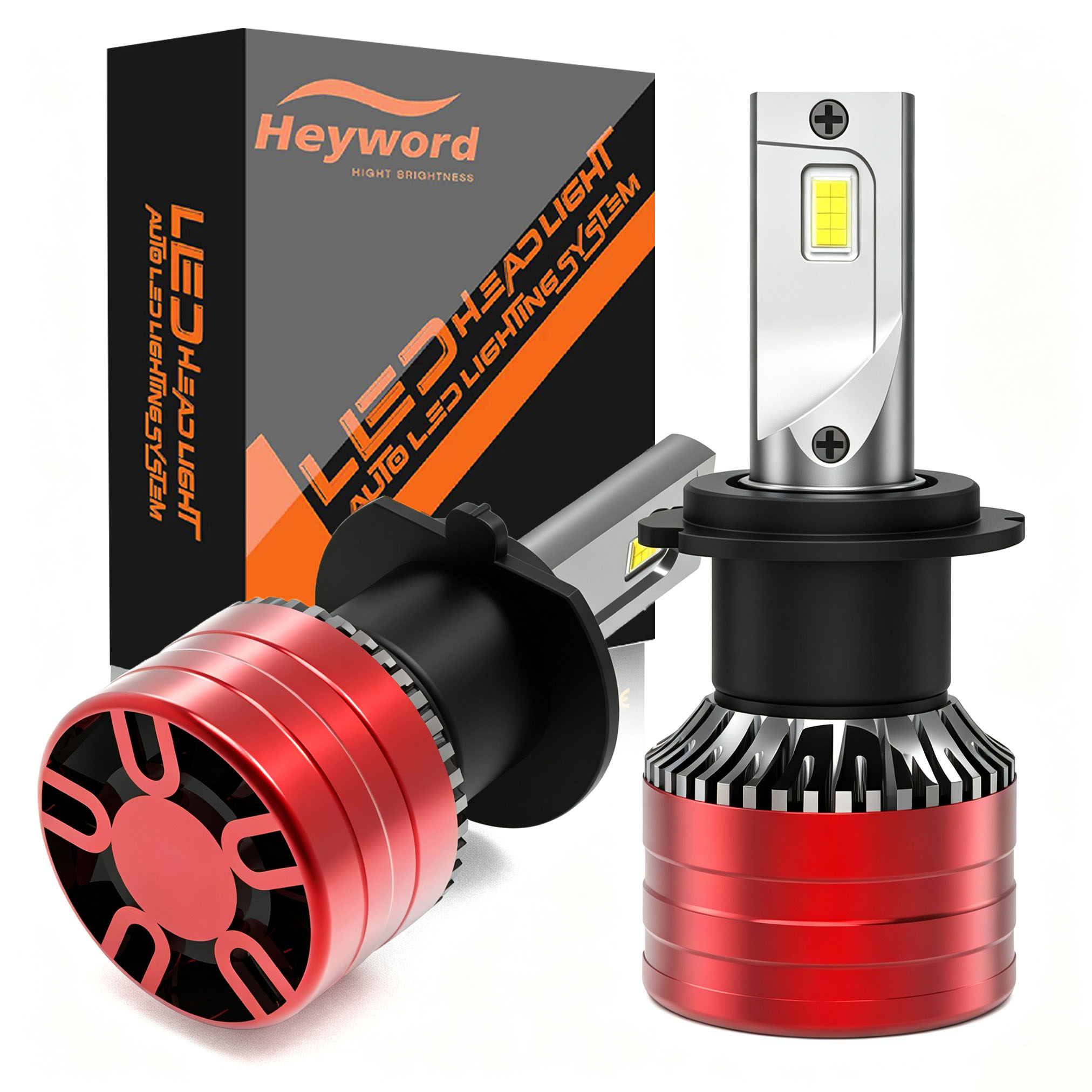 Led Headlight H4 Hi Lo 120W - 2x Heyword H4 LED-koplamplamp 390W129000LM, 6000K