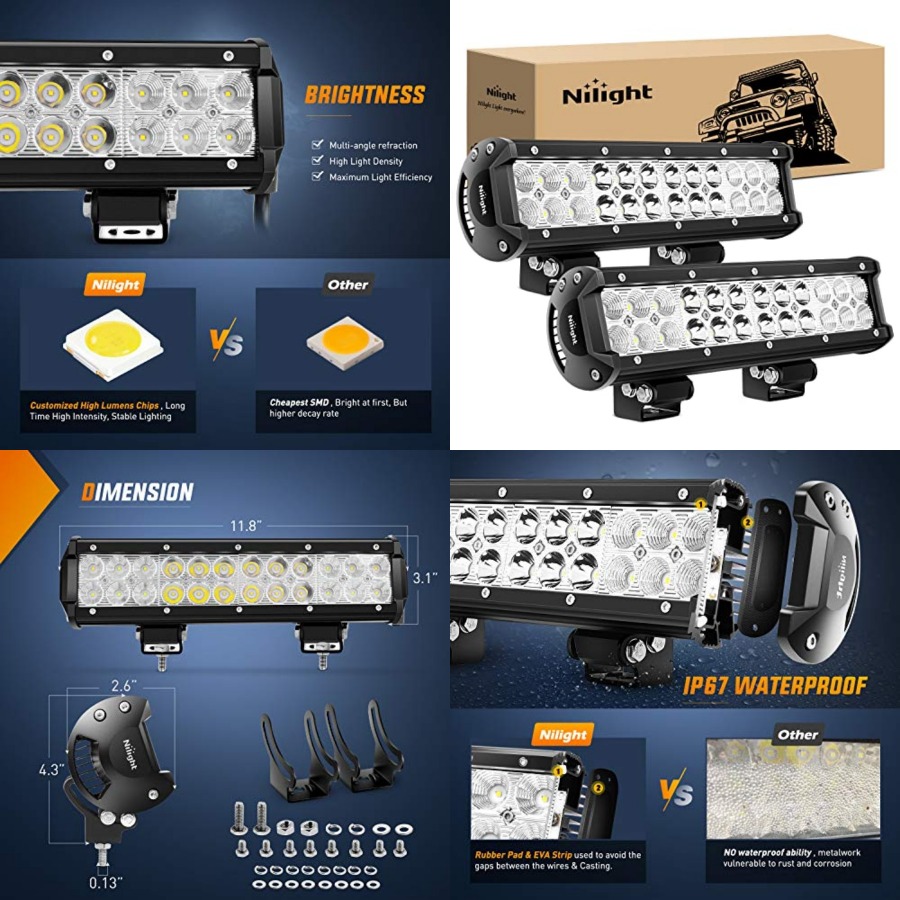 Led Work Light Bar 12 Inch Offroad - LED Lichtbalk 2 Stuks 12 Inch