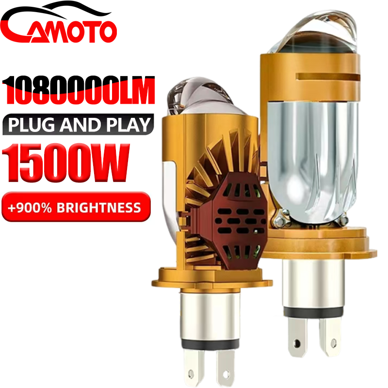 Motorcycle Led Headlight Bulb H4 - CAMOTO Bi LED-lensprojector H4 minilamp 15000W