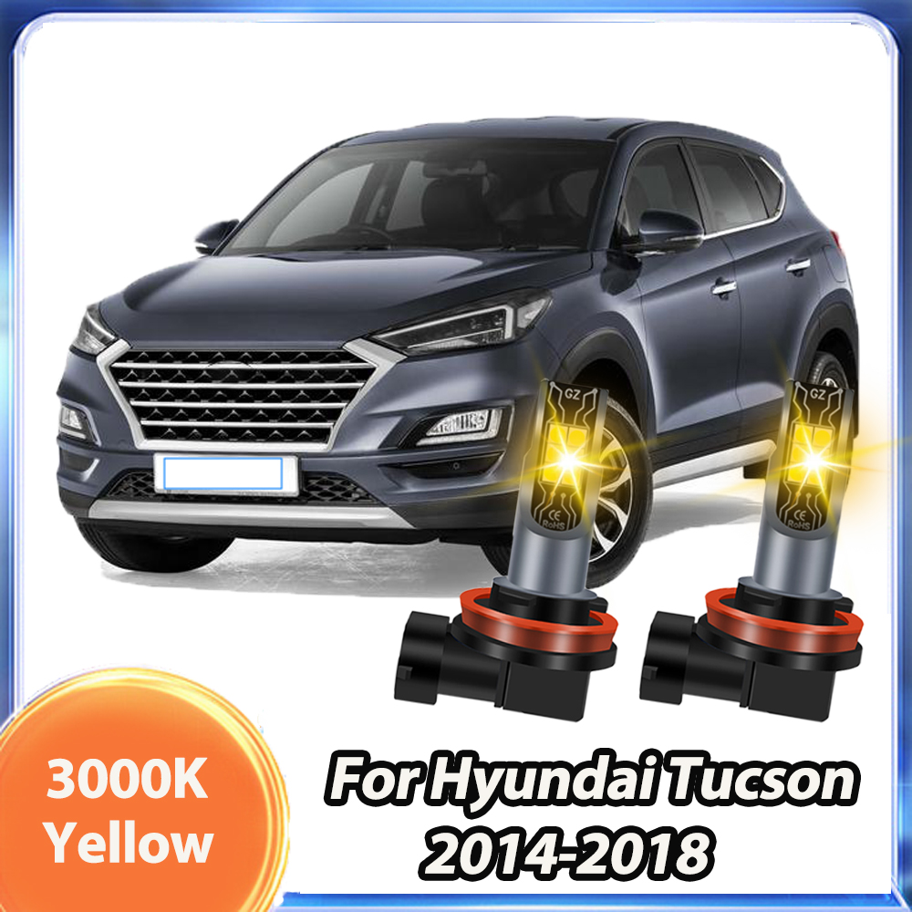 Led Fog Light H11 3000K Yellow - 2 Stuks Voor Hyundai Tucson 2004-2018