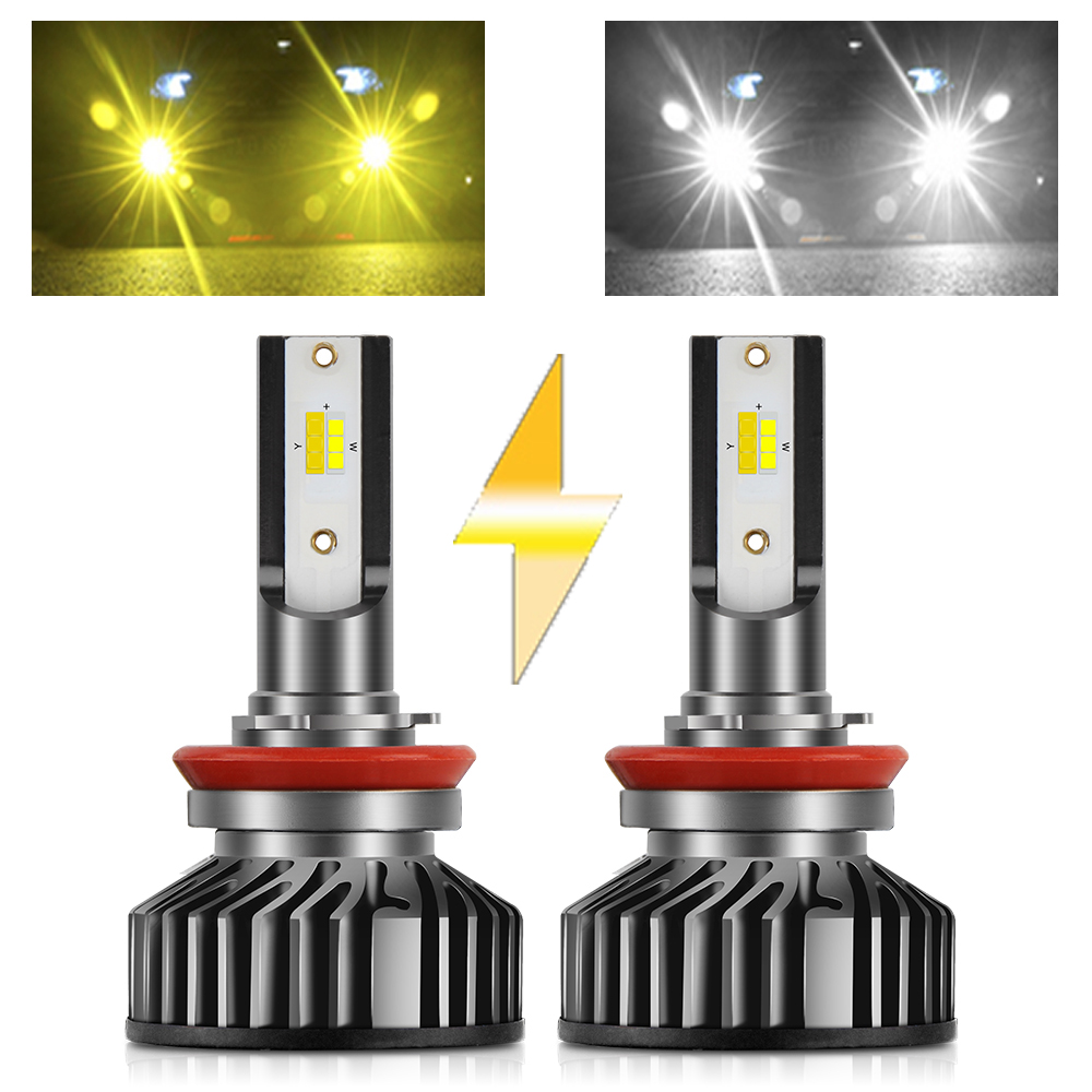Led Fog Light H11 3000K Yellow - BraveWAY Strobe H11 LED Koplampen H3