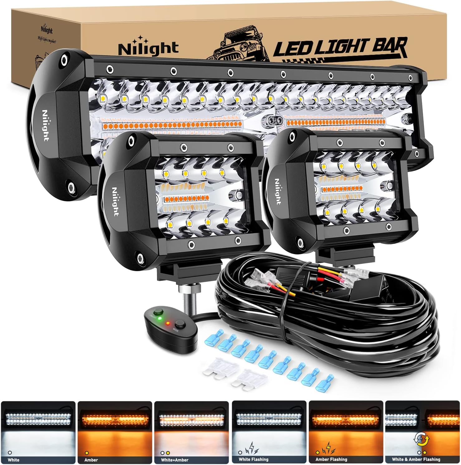 Led Work Light Bar 12 Inch Offroad - Nilight 12 inch 300W LED lichtbalk