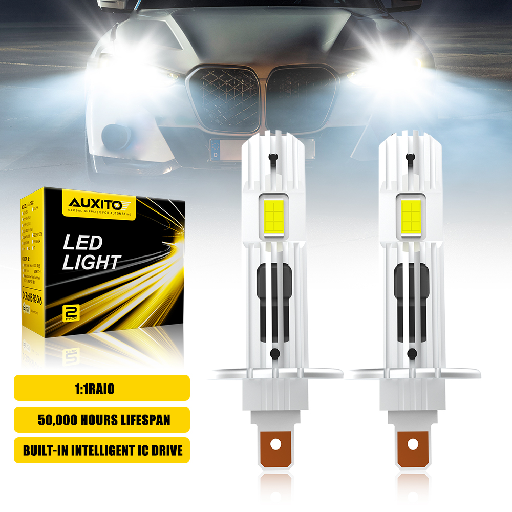 Led Headlight 6500K White 12000Lm - AUXITO 2 stuks 12000LM H1 LED