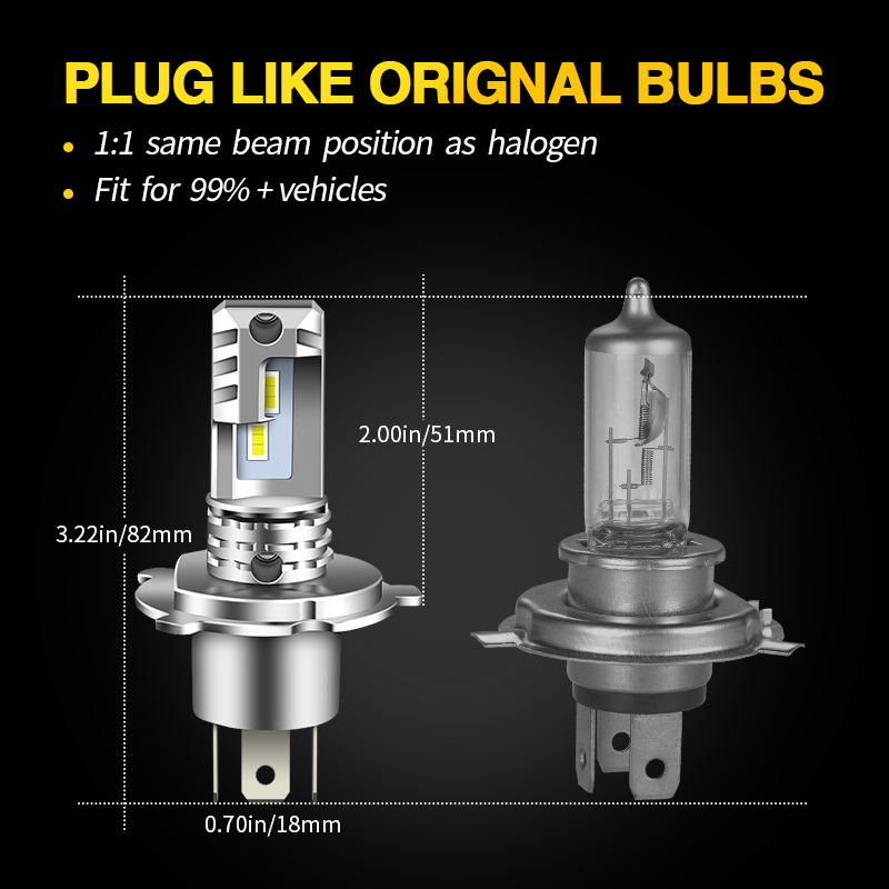 1 st/2 stks Helder Wit H7 H4 L - Led Headlight 6500K White 12000Lm recensie en prijs