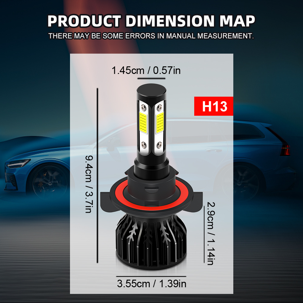 H13 Auto LED-koplampen Socket  - Led Headlight 6500K White 12000Lm recensie en prijs