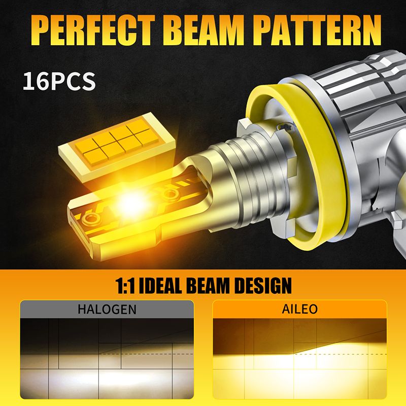 AILEO 2 STUKS H11 LED H8 LED H - Led Fog Light H11 3000K Yellow recensie en prijs