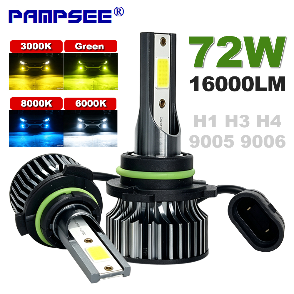 72W 16000LM Autokoplamp H4 H7  - Car Led Bulb H1 H3 H8 H11 recensie en prijs