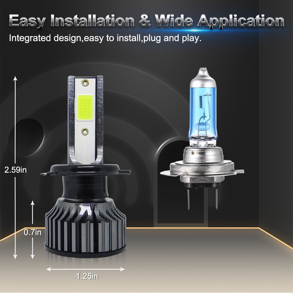 2 stuks Mini LED autolampen H4 - Led Headlight Bulb H7 20000Lm recensie en prijs