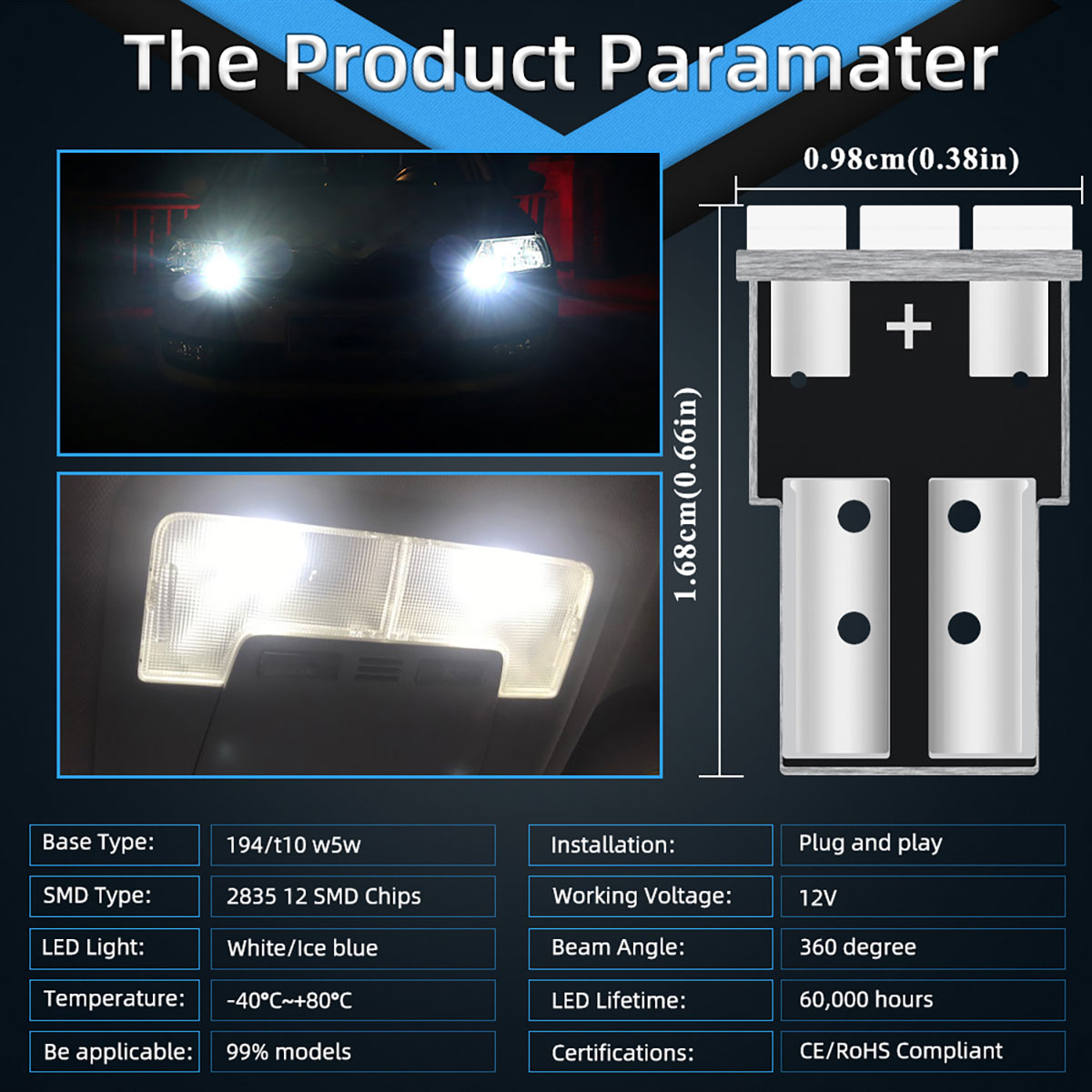 4 stuks T10 W5W Canbus 1206 12 - Led Tail Light Bulb Canbus recensie en prijs