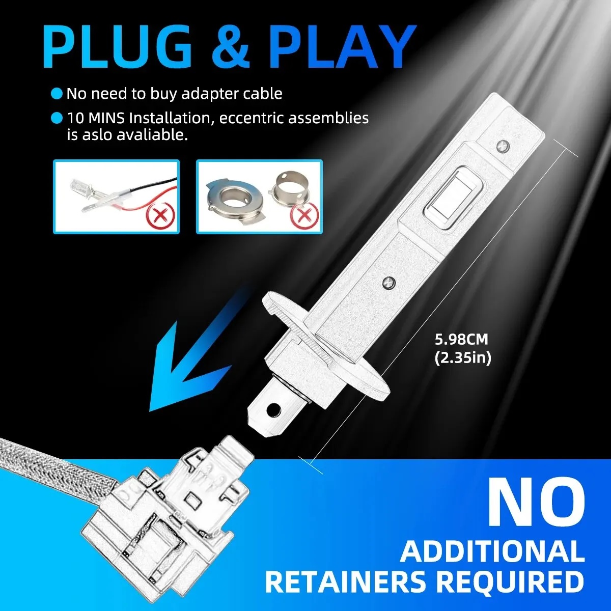 2 Stuks 1:1 Auto Led H3 H1 H7  - Led Headlight Bulb H7 20000Lm recensie en prijs