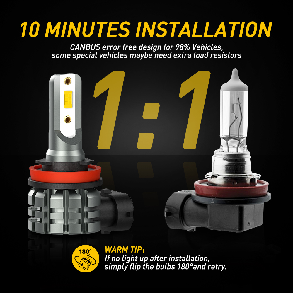 Auxito 2Pcs H11 H8 Led Fog Lig - Led Fog Light H11 3000K Yellow recensie en prijs