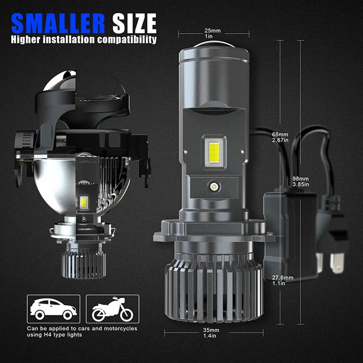 LED H4 Autokoplampen 120W CSP  - Led Headlight H4 Hi Lo 120W recensie en prijs