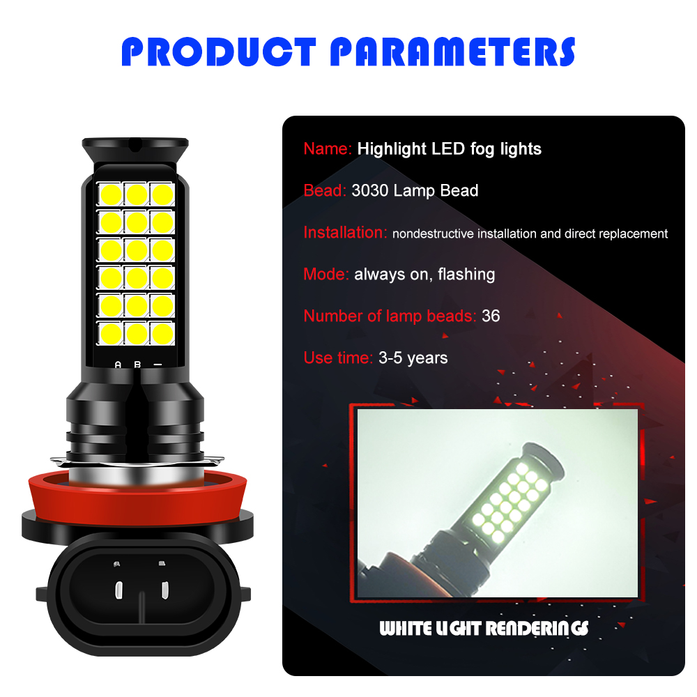 1 stuk 36LED Auto Mistlamp Twe - Car Led Headlight 9005 9006 recensie en prijs