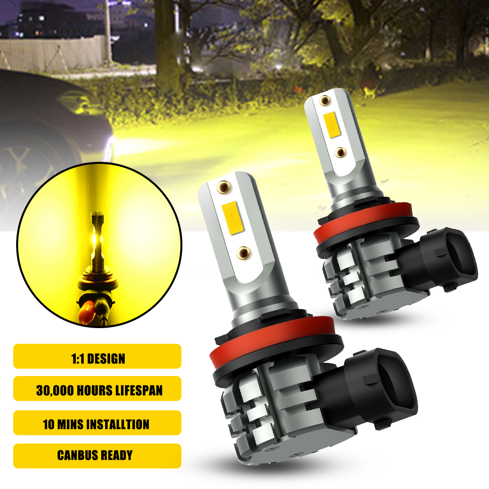 2 stuks AUXITO H8 H11 LED mist - Led Fog Light H11 3000K Yellow recensie en prijs