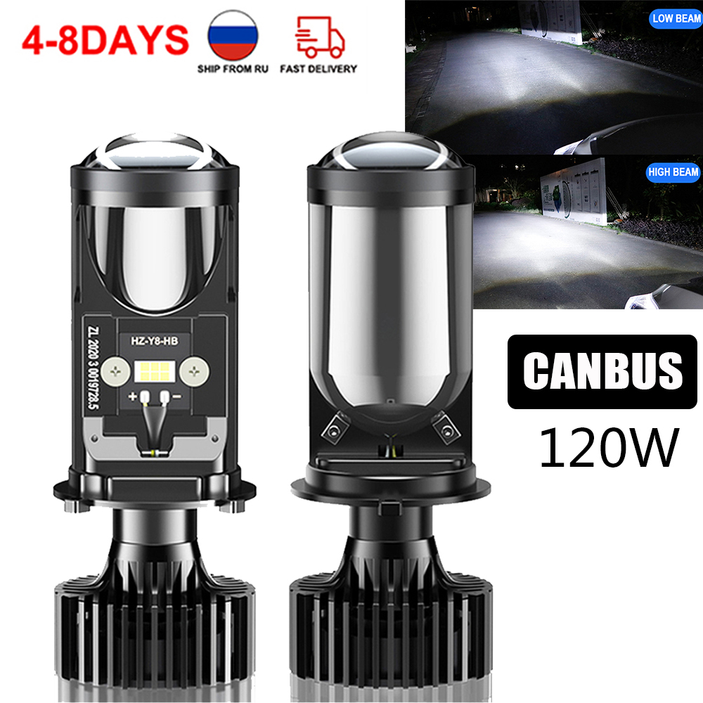 2 STKS Y6 H4 LED Lens Projecto - Led Headlight H4 Hi Lo 120W recensie en prijs