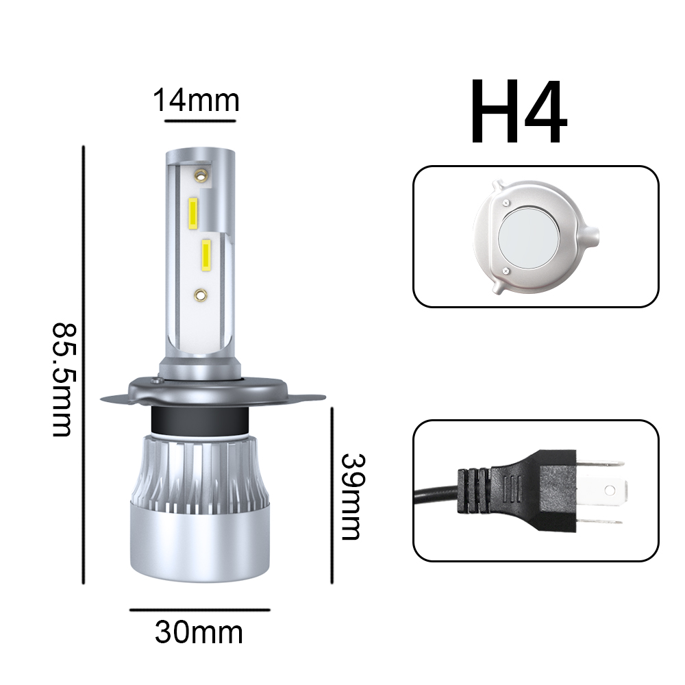 Combo 4x LED Koplamp CSP Lampe - Led Headlight H4 Hi Lo 120W recensie en prijs