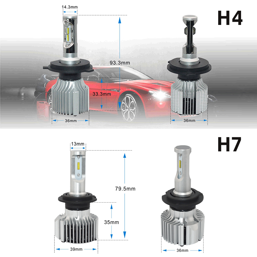 HL 2 stuks LED H4 H7 autolampe - Car Led Bulb H1 H3 H8 H11 recensie en prijs