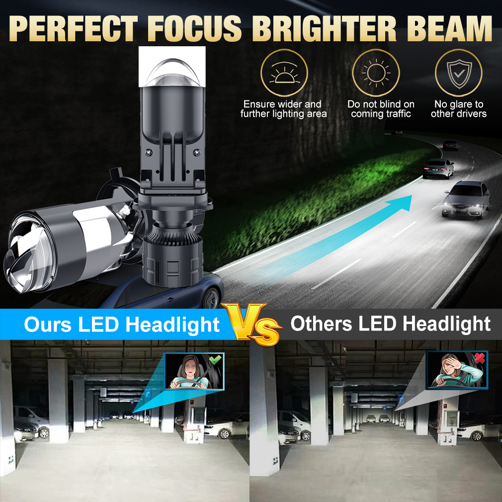 2 Stuks 120W H4 Led Mini Proje - Led Headlight H4 Hi Lo 120W recensie en prijs