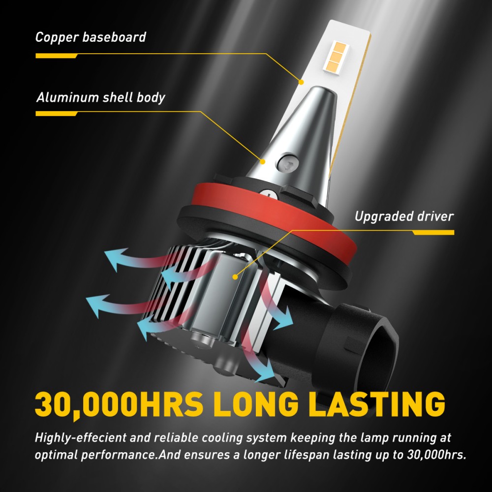 AUXITO 2 stks H11 H8 LED Mistl - Led Fog Light H11 3000K Yellow recensie en prijs